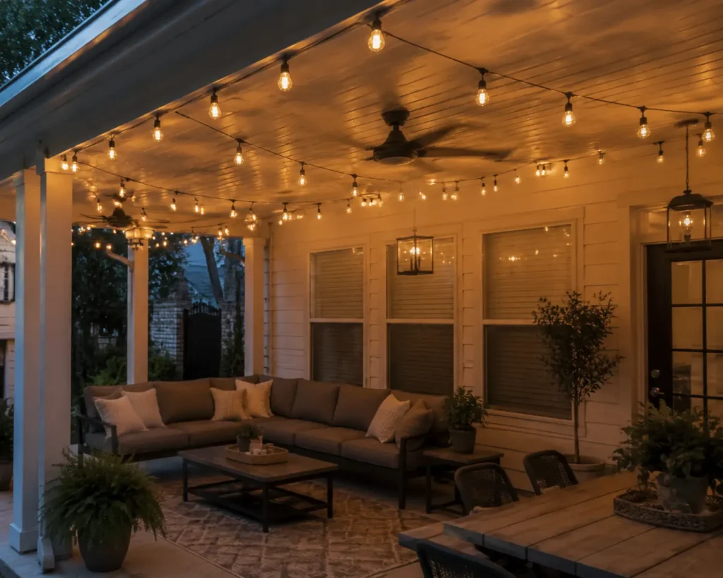 String lights in patio