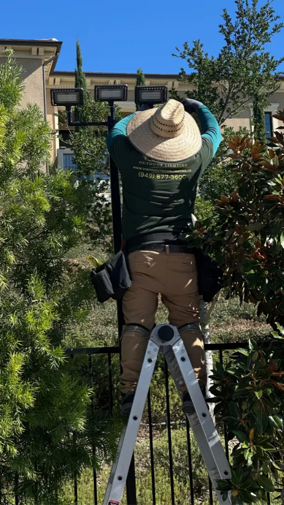 Vision Outdoor boys working for landscape lighting