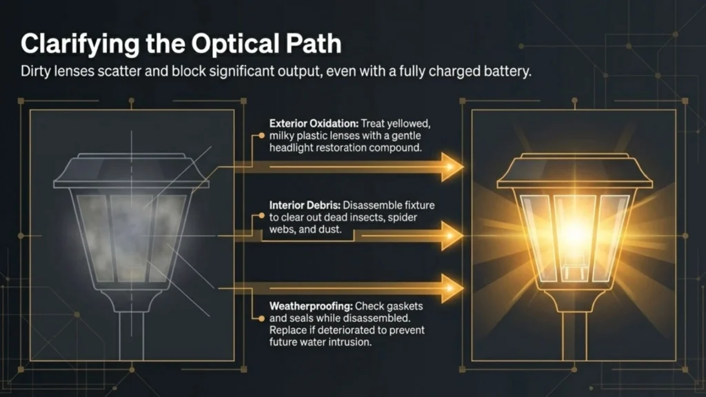how to clean solar landscape lights
and clarifying the optical path