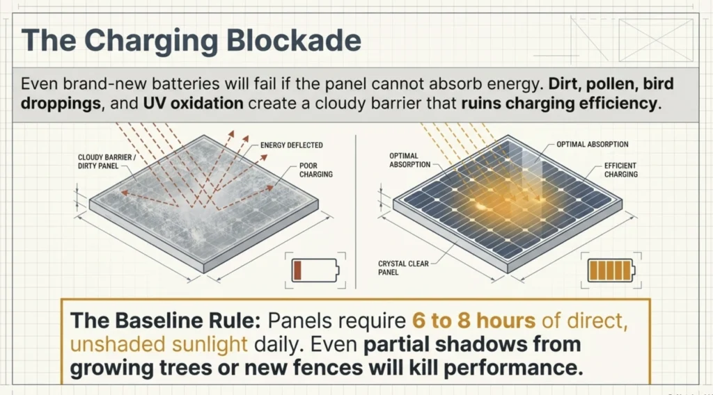 Charging blockade of Solar Panels - Vision Outdoor Lighting