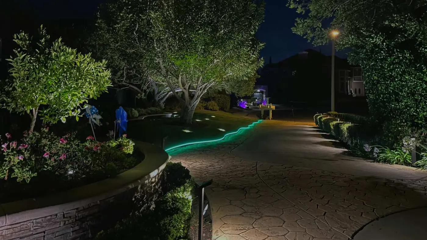 landscape lighting experts for custom driveway in Orange County